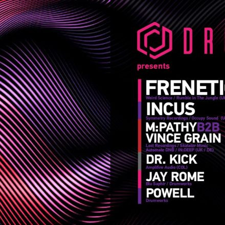 DRUMWORKS PRESENTS FRENETIC & INCUS & M:PATHY & ViINCE GRAIN & DR. KICK