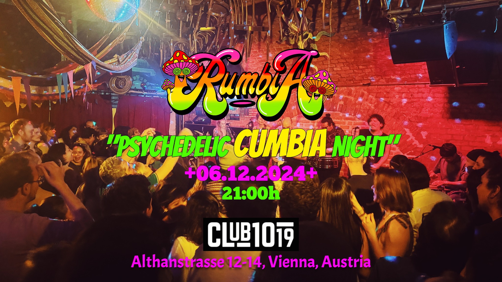 Psychedelic Cumbia Night with RUMBIA am 6. December 2024 @ Club 1019.