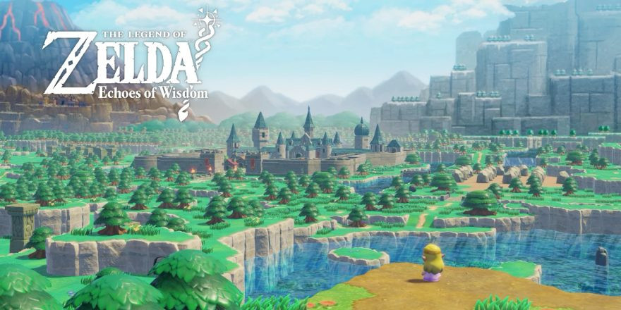 Prinzessin Zelda steht vor der Welt von Hyrule